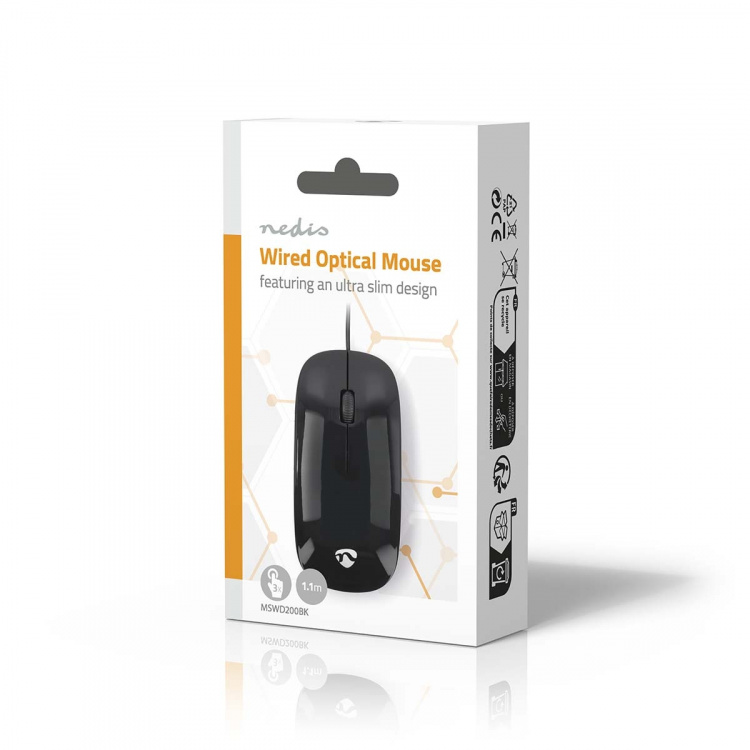 Nedis Mus | Kabel | 1000 dpi | Antal knapper: 3 | Til begge hænder