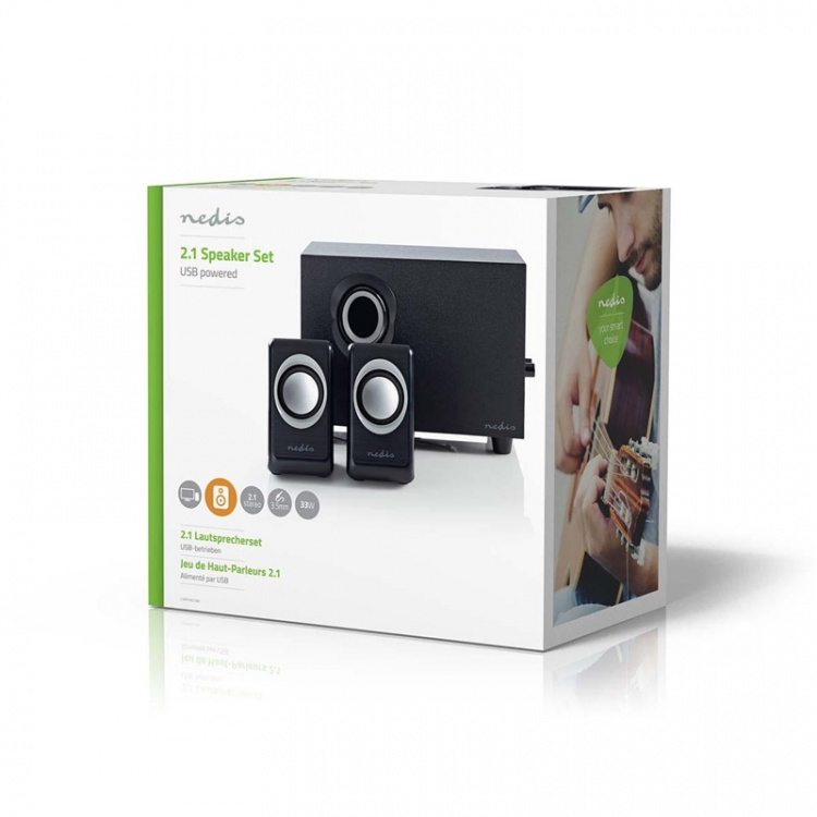 Nedis PC-højttaler | 2.1 | 33 W | 3.5 mm Hanstik | USB Drevet | Volumenkontrol