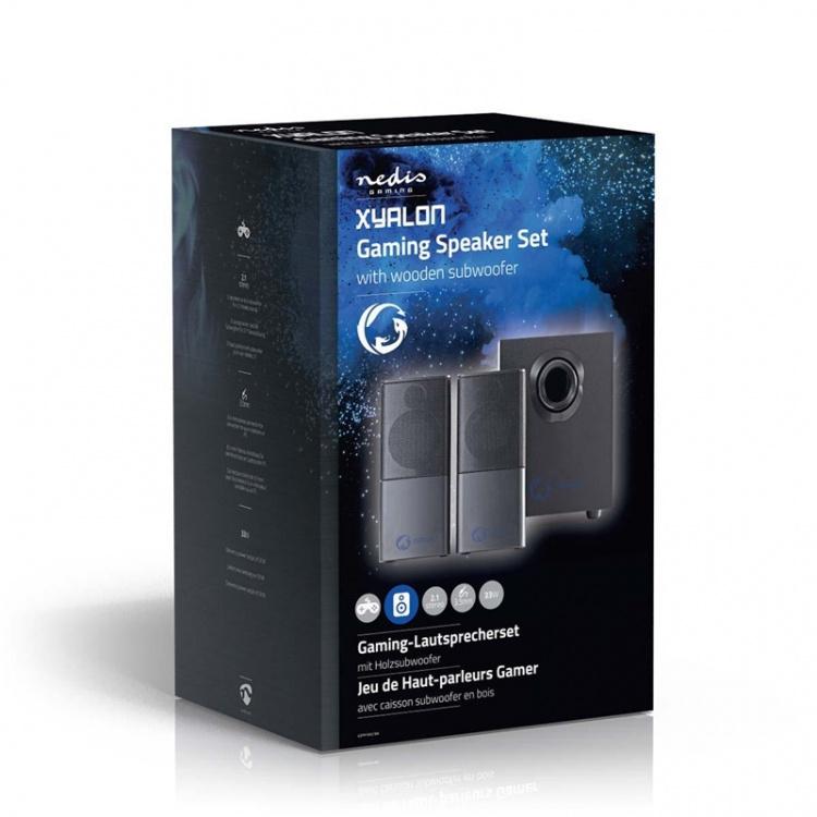 Nedis Gaming Højttaler | Højttalerkanaler: 2.1 | USB Drevet | 3.5 mm Hanstik | 30 W | Uden Belysning | Volumenkontrol