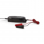 Nedis Bly Batteri Oplader | 6 / 12 / 12.8 V DC | 3.8 A | Opladning | Euro / Type C (CEE 7/16) | Batteri klemmer | Energi fra batteritype: AGM / Gel / Lead Acid / SLA / VRLA | Sort
