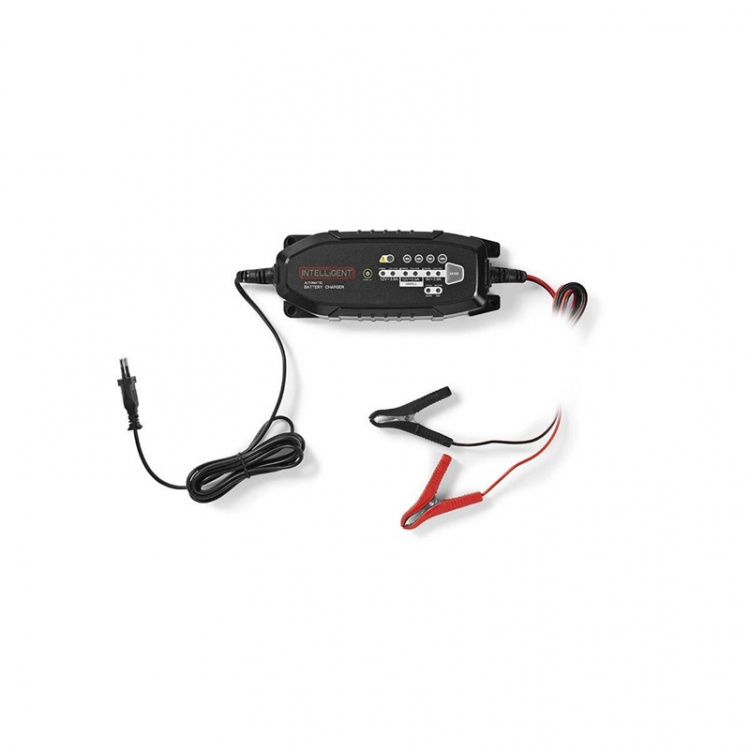 Nedis Bly Batteri Oplader | 6 / 12 / 12.8 V DC | 3.8 A | Opladning | Euro / Type C (CEE 7/16) | Batteri klemmer | Energi fra batteritype: AGM / Gel / Lead Acid / SLA / VRLA | Sort