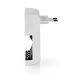 Nedis NiMH batterioplader AA / AAA | 1.2 V DC | Opladning | Euro / Type C (CEE 7/16) | Energi fra batteritype: AA / AAA | Hvid / Sort