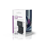 Nedis NiMH batterioplader AA / AAA | 1.2 V DC | Opladning | Euro / Type C (CEE 7/16) | Energi fra batteritype: AA / AAA | Hvid / Sort