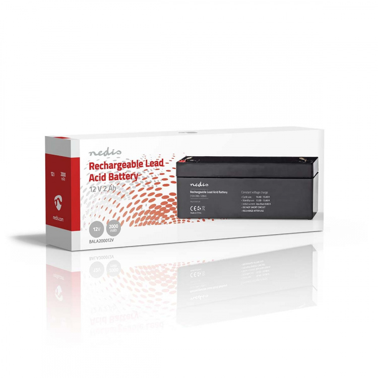Nedis Genopladeligt blybatteri | Bly-syre | Opladningsbar | 12 V | 2000 mAh