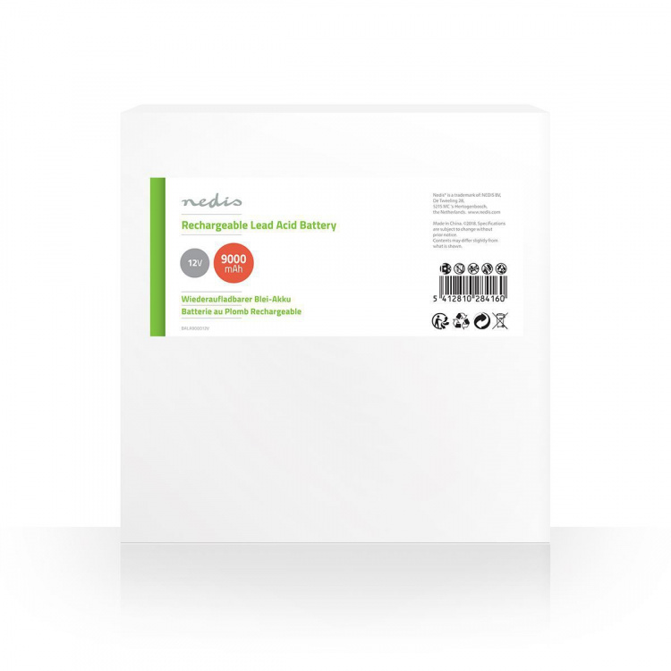 Nedis Genopladeligt blybatteri | Bly-syre | Opladningsbar | 12 V | 9000 mAh
