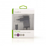 Nedis Vægoplader | 15 W | Hurtigopladningsfunktion | 1x 3.0 A | Antal output: 1 | USB-C™ (Fixed) kabel | 1.50 m | Single Voltage Output | Sort