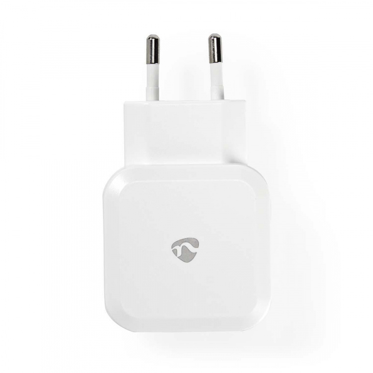 Nedis Vægoplader | 24 W | Hurtigopladningsfunktion | 2x 2.4 A A | Antal output: 2 | 2x USB-A | Uden Kabel | Single Voltage Output | Hvid