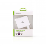 Nedis Vægoplader | 24 W | Hurtigopladningsfunktion | 4x 2.4 A | Antal output: 4 | 4x USB-A | Uden Kabel | Single Voltage Output | Hvid