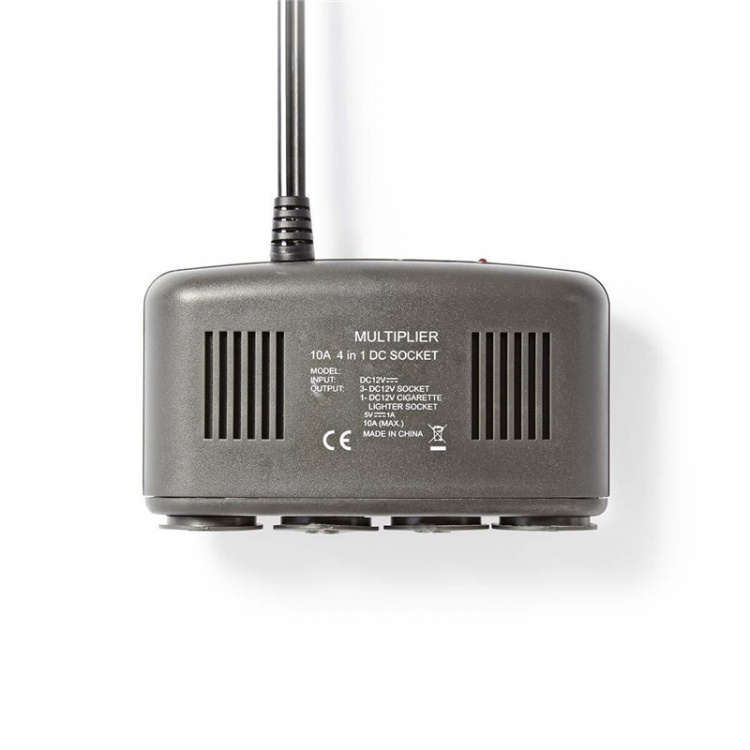 Nedis Universal DC Power Adapter | Biladapter | 120 W | Indgangsspænding: 12 V DC | 12 V DC | Maksimal udgangsstrøm pr. port: 4.0 A | Sort