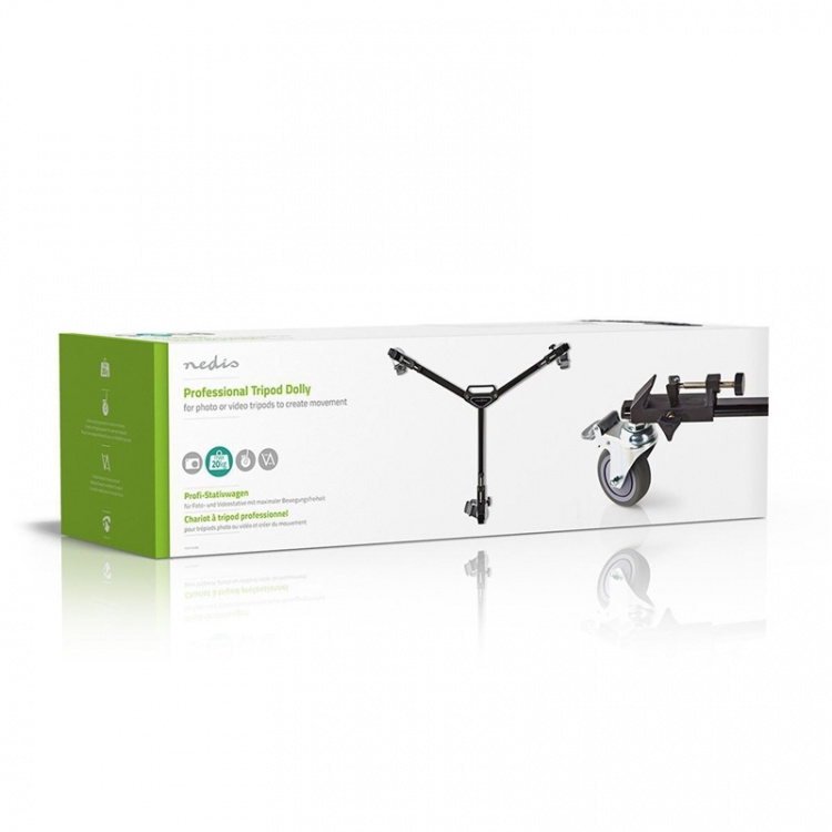 Nedis Stativ Dolly | Maksimal belastningskapacitet: 20.0 kg | Stativ diameterområde: 29.0 mm | Rejsetaske inkluderet | Benlåse | Aluminium | Sort