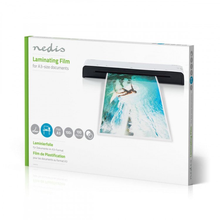 Nedis Lamminerings Film | A3 | Tykkelse: 100 µm | Pakket pr: 100 stk. | Plastik | Gennemsigtig Nedis Lamminerings Film | A3 | Tykkelse: 100 µm | Pakket pr: 100 stk. | Plastik | Gennemsigtig