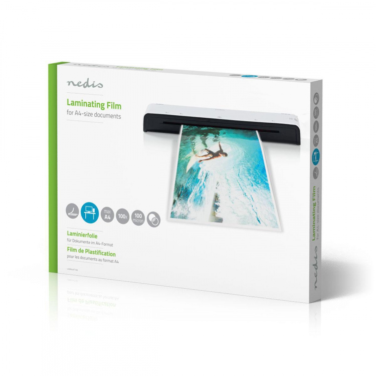 Nedis Lamminerings Film | A4 | Tykkelse: 100 µm | Pakket pr: 100 stk. | Plastik | Gennemsigtig Nedis Lamminerings Film | A4 | Tykkelse: 100 µm | Pakket pr: 100 stk. | Plastik | Gennemsigtig