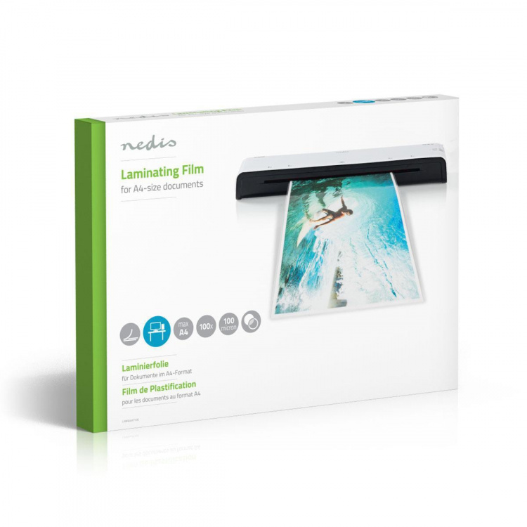 Nedis Lamminerings Film | A4 | Tykkelse: 100 µm | Pakket pr: 100 stk. | Plastik | Gennemsigtig Nedis Lamminerings Film | A4 | Tykkelse: 100 µm | Pakket pr: 100 stk. | Plastik | Gennemsigtig