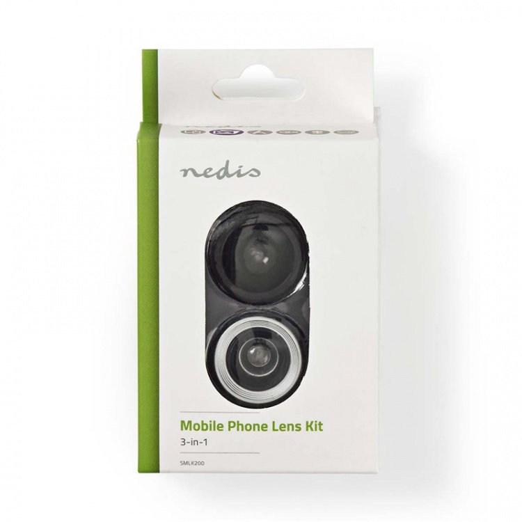 Nedis Camera Lens Kit | Brugt til: Smartphone / Tablet | 3-in-1 | Linse type: Fiske øje / Makro / Vidvenkel | Skrue og stik