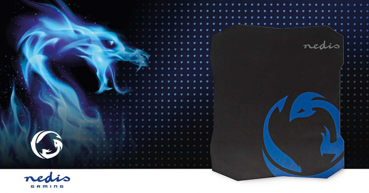 Nedis Gaming musemåtte | Gummi / Mikrofiber | Sort