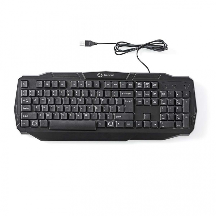 Nedis Wired Gaming Keyboard | USB 2.0 | Membrane Nøgler | LED | US international | US layout | USB Drevet | Strømkabellængde: 1.50 m | Gaming