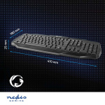 Nedis Wired Gaming Keyboard | USB 2.0 | Membrane Nøgler | LED | US international | US layout | USB Drevet | Strømkabellængde: 1.50 m | Gaming