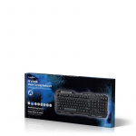 Nedis Wired Gaming Keyboard | USB 2.0 | Membrane Nøgler | LED | US international | US layout | USB Drevet | Strømkabellængde: 1.50 m | Gaming