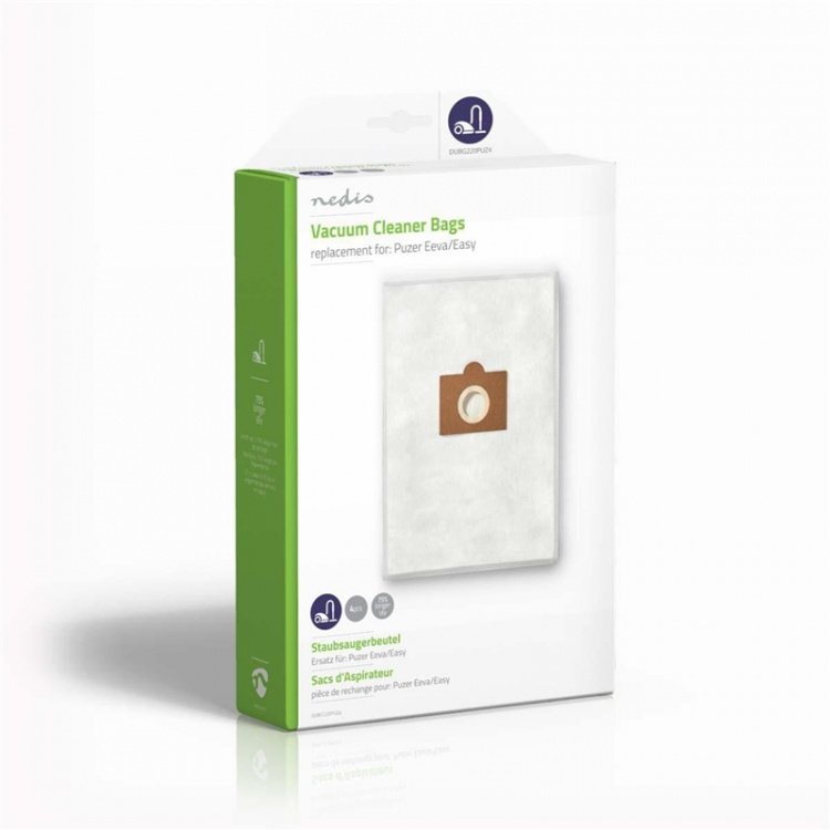 Nedis Støvsugerpose | 4 stk. | Syntetisk | Mest solgt for: Puzer Eeva/Easy | Hvid