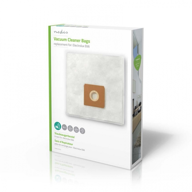 Nedis Støvsugerpose | 4 stk. | Syntetisk | Mest solgt for: Electrolux | Hvid