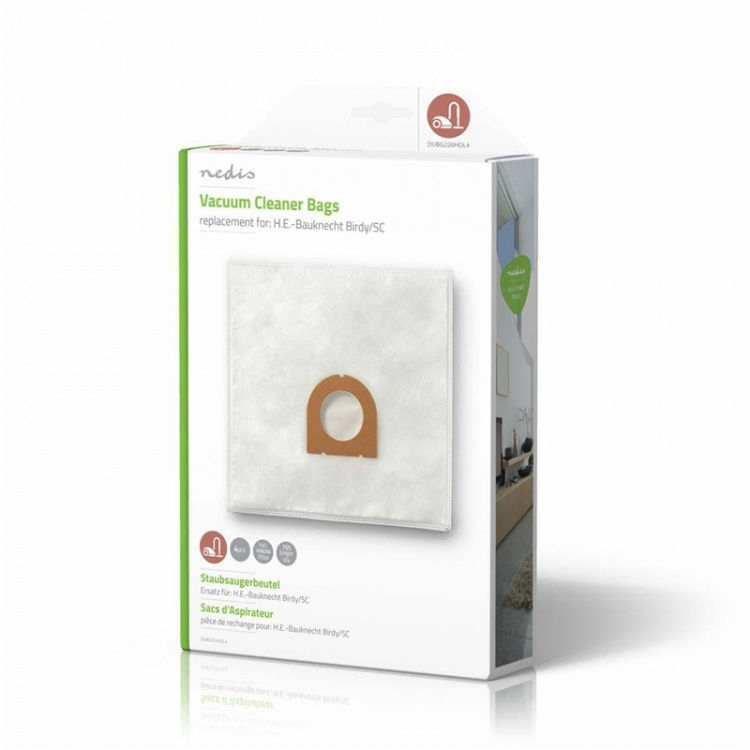 Nedis Støvsugerpose | 4 stk. | Syntetisk | Mest solgt for: H.E.-Bauknecht Birdy/SC | Hvid