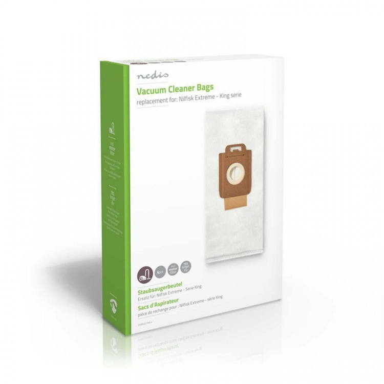 Nedis Støvsugerpose | 4 stk. | Syntetisk | Mest solgt for: Nilfisk | Hvid