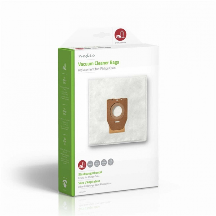 Nedis Støvsugerpose | 4 stk. | Syntetisk | Mest solgt for: Philips | Hvid