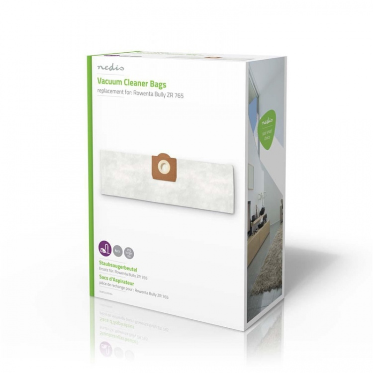 Nedis Støvsugerpose | 4 stk. | Syntetisk | Mest solgt for: Rowenta Bully ZR 765 | Hvid