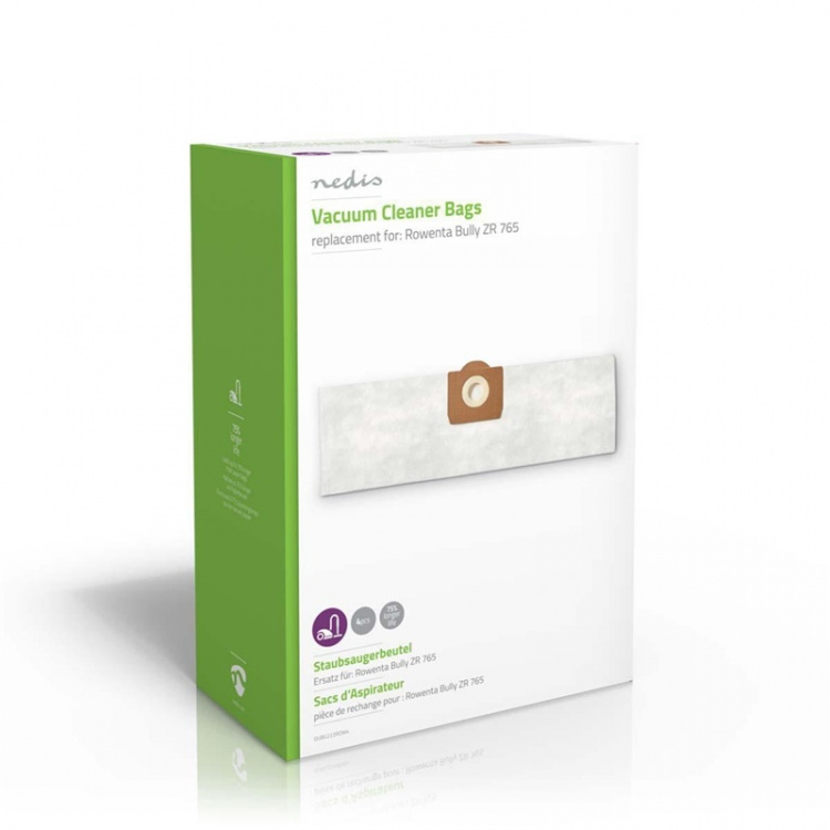 Nedis Støvsugerpose | 4 stk. | Syntetisk | Mest solgt for: Rowenta Bully ZR 765 | Hvid