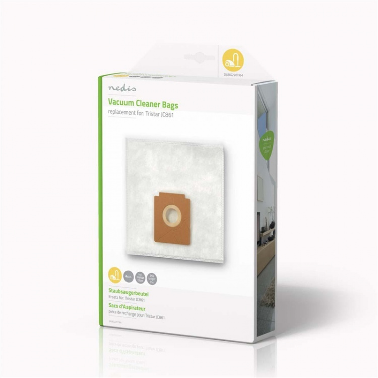 Nedis Støvsugerpose | 4 stk. | Syntetisk | Mest solgt for: Tristar JC861 | Hvid