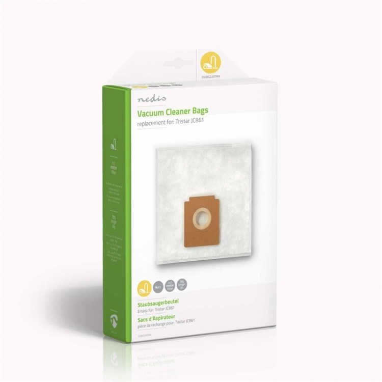 Nedis Støvsugerpose | 4 stk. | Syntetisk | Mest solgt for: Tristar JC861 | Hvid