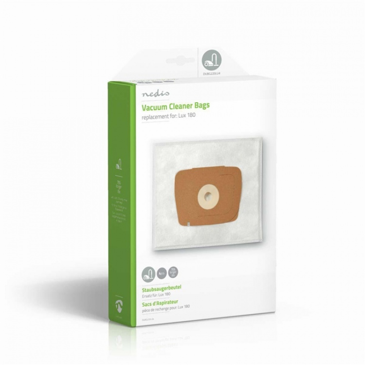 Nedis Støvsugerpose | 4 stk. | Syntetisk | Mest solgt for: Lux 180 | Hvid