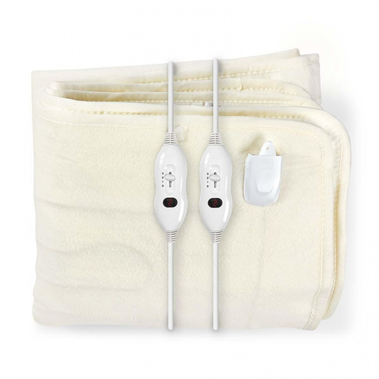 Nedis Elektrisk Tæppe | Undertæppe | 2 Personer | 160 x 140 cm | 3 Varmeindstillinger | Vaskbar | Overophedningsbeskyttelse | Polyester