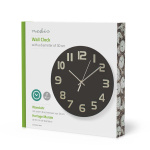 Nedis Vægur | Diameter: 300 mm | Glas | Sort