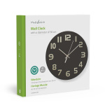 Nedis Vægur | Diameter: 300 mm | Glas | Sort