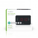 Nedis Digital vækkeur Radio | LED | 1x 3.5 mm Audio Input | Tidsprojektion | AM / FM | Snooze funktion | Sleep timer | Antal alarmer: 2 | Sort