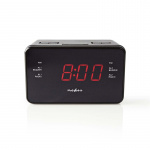 Nedis Digital vækkeur Radio | LED | 1x 3.5 mm Audio Input | Tidsprojektion | AM / FM | Snooze funktion | Sleep timer | Antal alarmer: 2 | Sort
