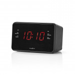 Nedis Digital vækkeur Radio | LED | 1x 3.5 mm Audio Input | Tidsprojektion | AM / FM | Snooze funktion | Sleep timer | Antal alarmer: 2 | Sort
