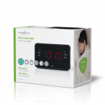 Nedis Digital vækkeur Radio | LED | 1x 3.5 mm Audio Input | Tidsprojektion | AM / FM | Snooze funktion | Sleep timer | Antal alarmer: 2 | Sort