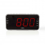 Nedis Digital vækkeur Radio | LED | 1x 3.5 mm Audio Input | Tidsprojektion | AM / FM | Snooze funktion | Sleep timer | Antal alarmer: 2 | Sort