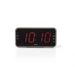 Nedis Digital vækkeur Radio | LED | 1x 3.5 mm Audio Input | Tidsprojektion | AM / FM | Snooze funktion | Sleep timer | Antal alarmer: 2 | Sort