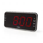Nedis Digital vækkeur Radio | LED | 1x 3.5 mm Audio Input | Tidsprojektion | AM / FM | Snooze funktion | Sleep timer | Antal alarmer: 2 | Sort