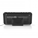 Nedis Digital vækkeur Radio | LED | 1x 3.5 mm Audio Input | Tidsprojektion | AM / FM | Snooze funktion | Sleep timer | Antal alarmer: 2 | Sort