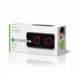 Nedis Digital vækkeur Radio | LED | 1x 3.5 mm Audio Input | Tidsprojektion | AM / FM | Snooze funktion | Sleep timer | Antal alarmer: 2 | Sort