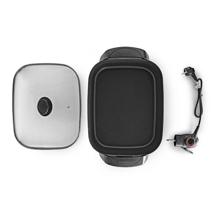 Nedis Elektrisk stegepande | 40 cm | Tykt, støbt aluminiumselement Nedis Elektrisk stegepande | 40 cm | Tykt, støbt aluminiumselement