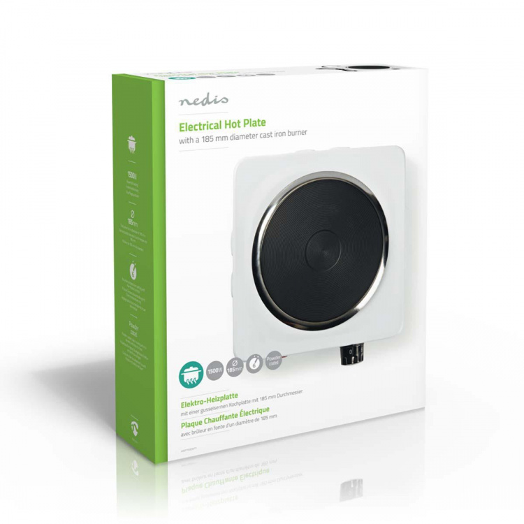 Nedis Elektrisk Kogeplade | Kogeplader: 1 | 1500 W | Overophedningsbeskyttelse | Hvid