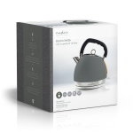 Nedis Elkedel | 1.8 l | Soft-Touch | Grå | Drejelig 360 grader | Skjult varmeelement | Strix®-controller | Beskyttelse mod kogetørring