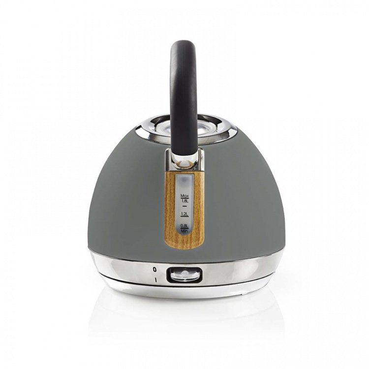 Nedis Elkedel | 1.8 l | Soft-Touch | Grå | Drejelig 360 grader | Skjult varmeelement | Strix®-controller | Beskyttelse mod kogetørring