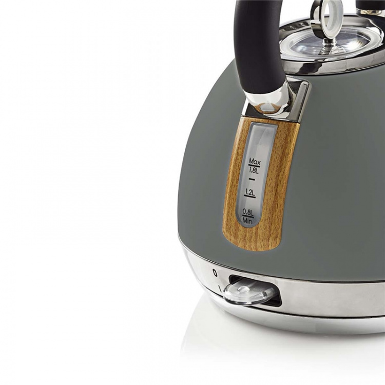 Nedis Elkedel | 1.8 l | Soft-Touch | Grå | Drejelig 360 grader | Skjult varmeelement | Strix®-controller | Beskyttelse mod kogetørring