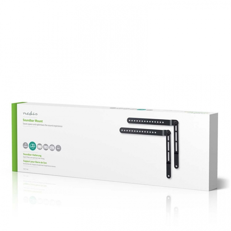 Nedis Soundbar Beslag | Kompatibel med: Universal | Fastmonteret på TV\'et | 10 kg | Roterede | Stål | Sort